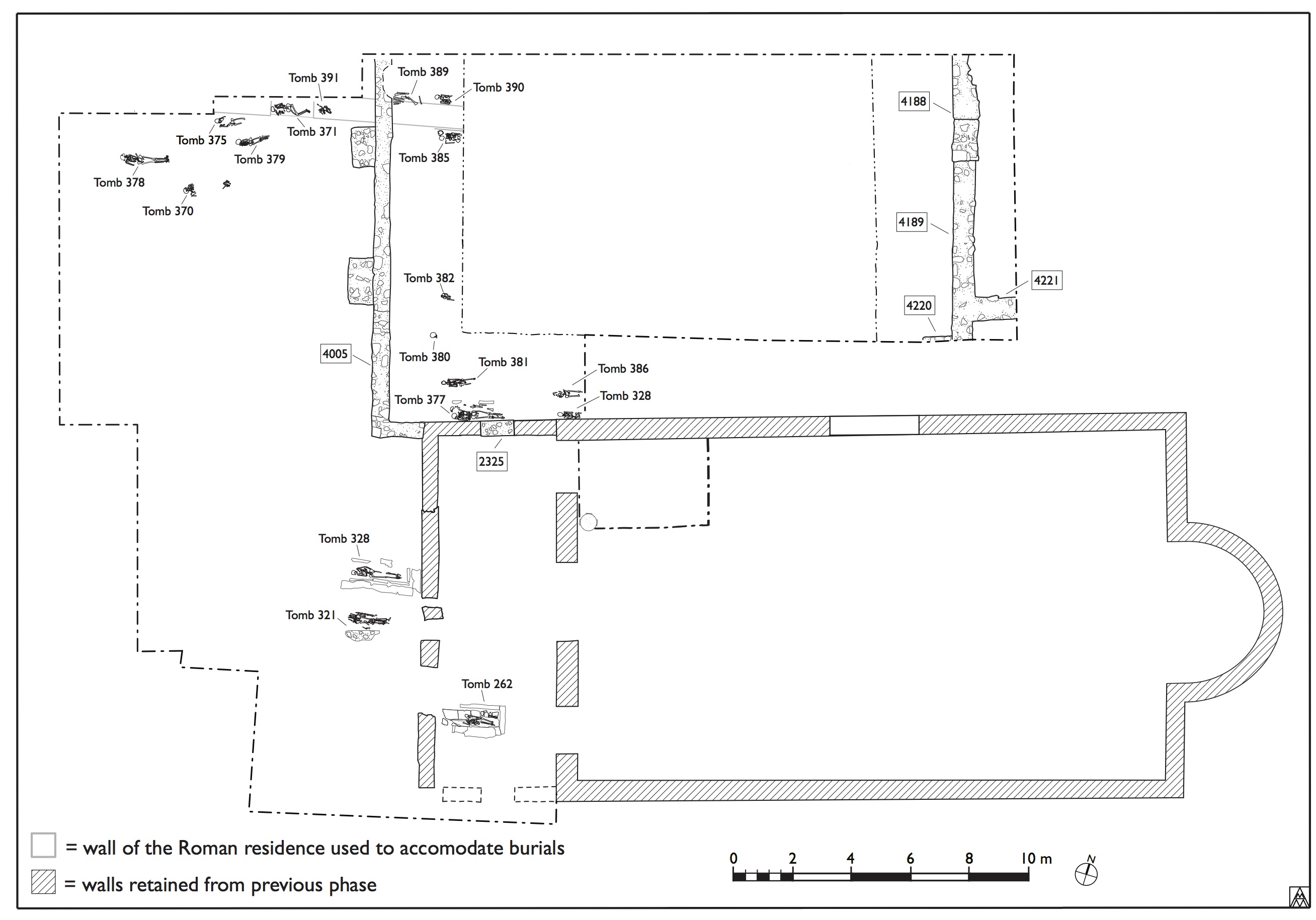 Figure 27. Plan of the area in the Central Medieval 1 (Margaret Andrews).