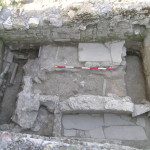 Figure 20. Southern narthex showing location of tombs and surviving pavement(CF)