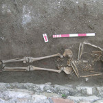 Figure 58. Grave (T019), one of the latest graves which may postdate the castrum wall. It contains 2173*, a juvenile.