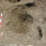 Figure 18. Pit 5096 in the northwestern corner of Room 5 that contained several fragments of cookware.