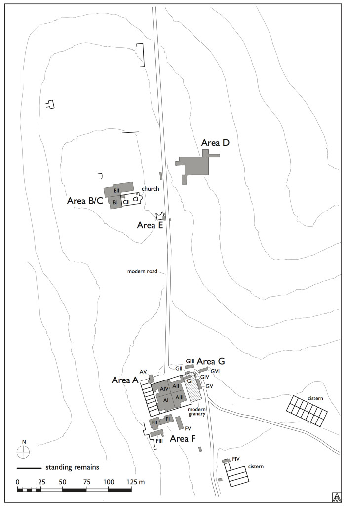 Plan of excavated areas and standing remains