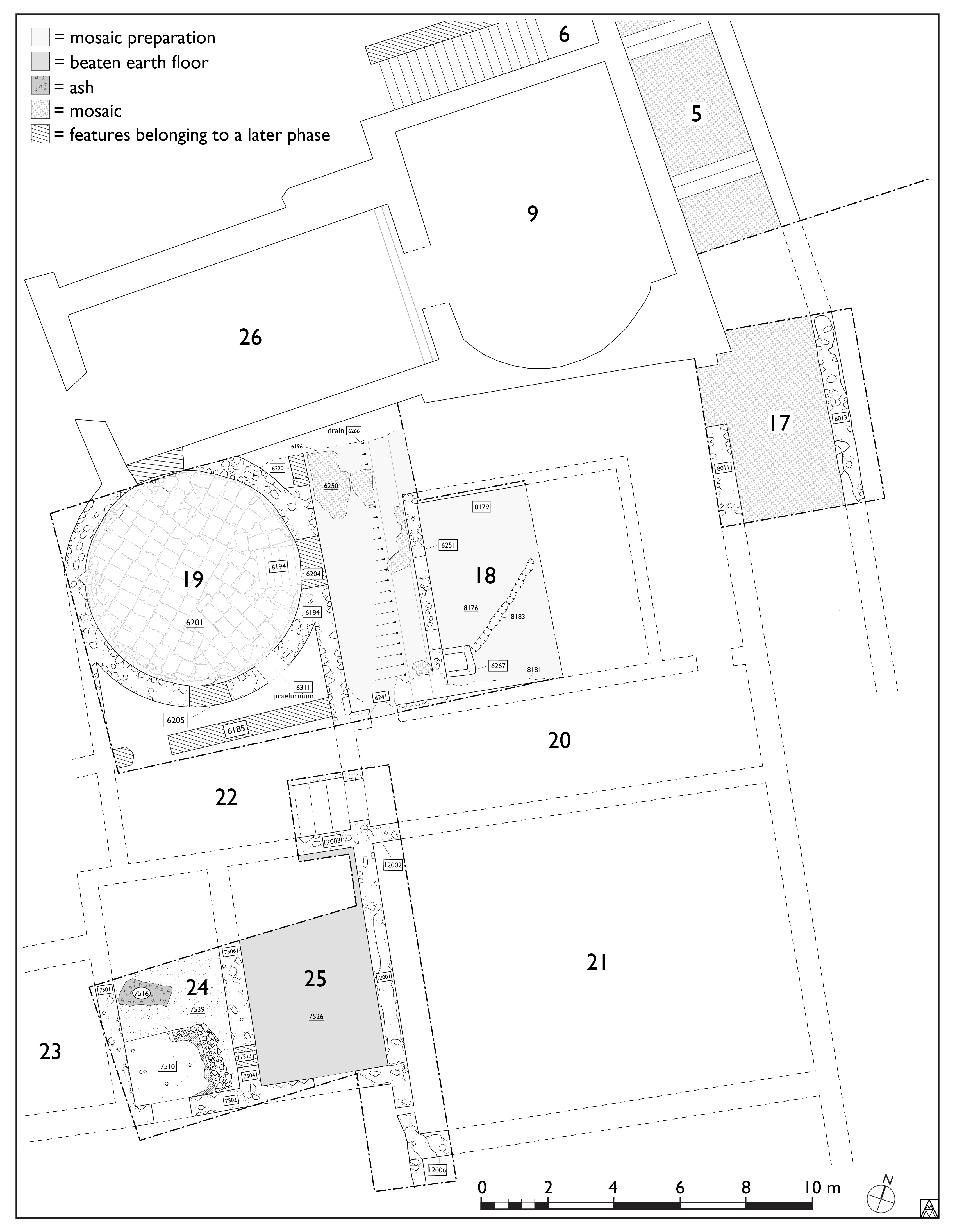 Figure 4. Plan of excavated contexts in Area F (Margaret Andrews).