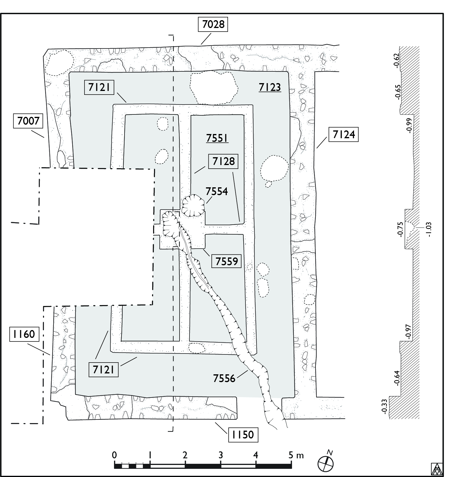 Figure 22. Plan and section of Room 12 (Margaret Andrews).