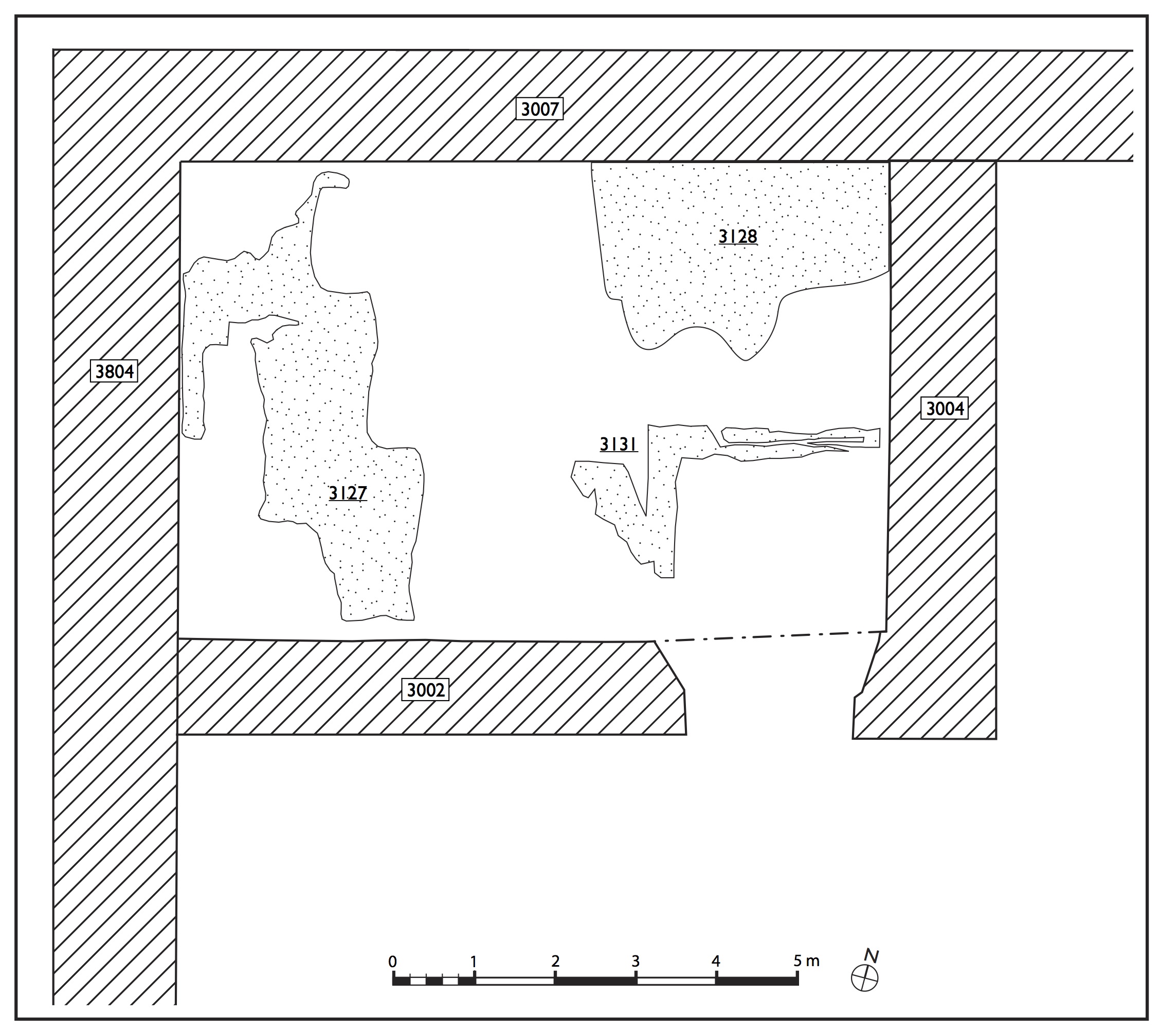 Figure 9. Plan of pavement preparation 3127=3128=3131 (Margaret Andrews).